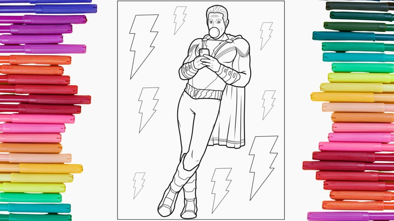 Coloring shazam dc superhero coloring pages coloring funs