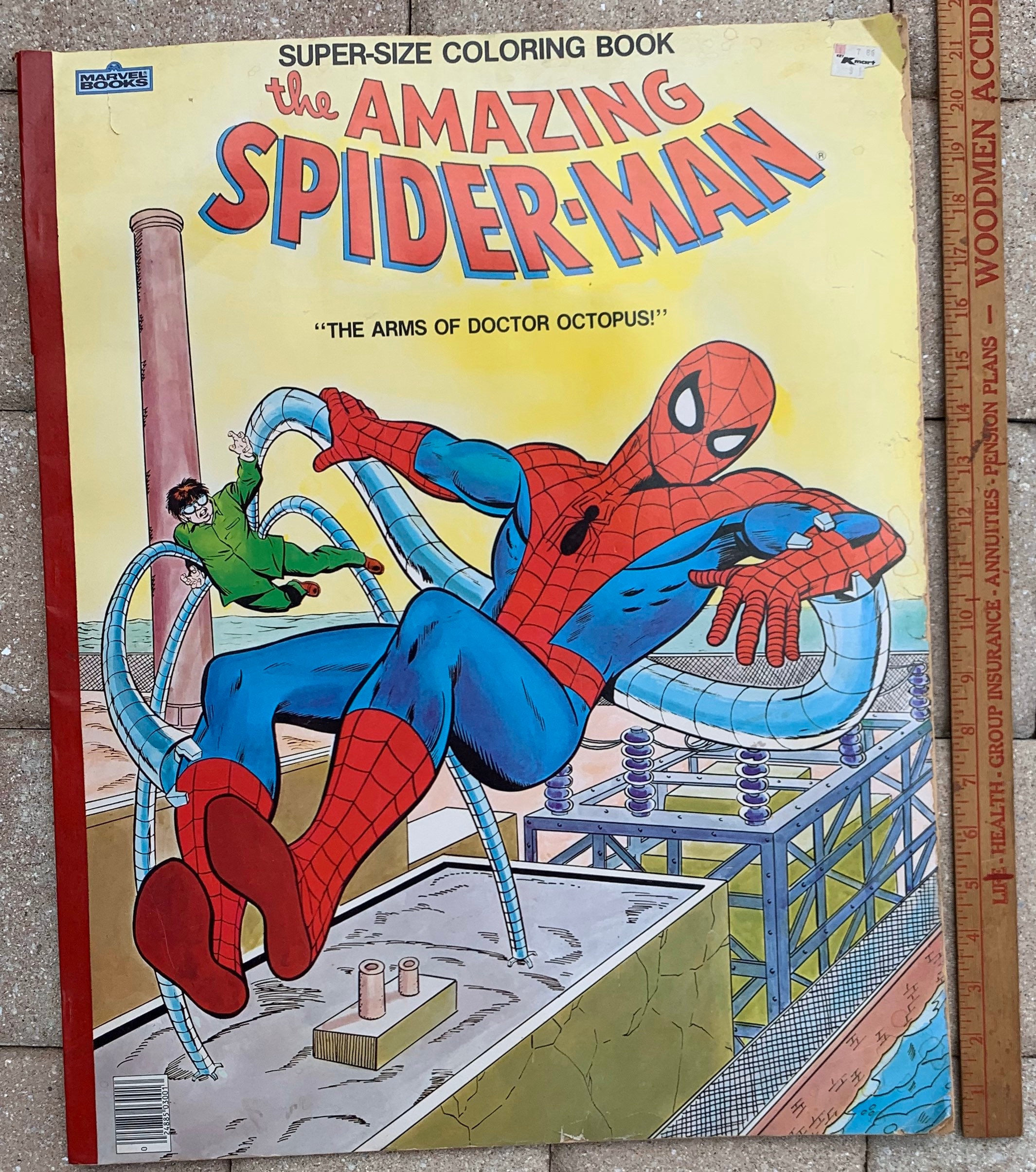 Jumbo giant spider man coloring book vintage super size usa doctor octopus marvel the amazing color s wall prop toy boys room