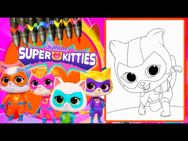 Coloring buddy disney junior super kitties coloring pages âï