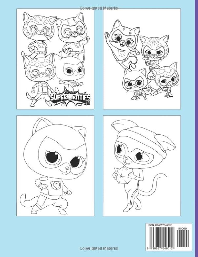 Power kitties coloring book encourage creativity with one sided jumbo coloring pages for children kids boys girls ages