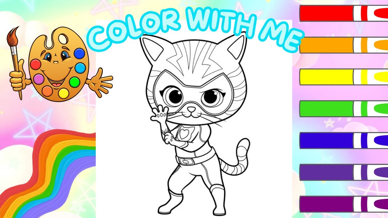 Super kitties coloring page disney junior ç super kitties video ç super kitties call song
