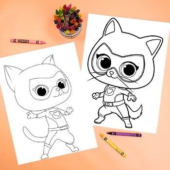 Super kitties coloring pagessuper kitties coloring book printable for kids