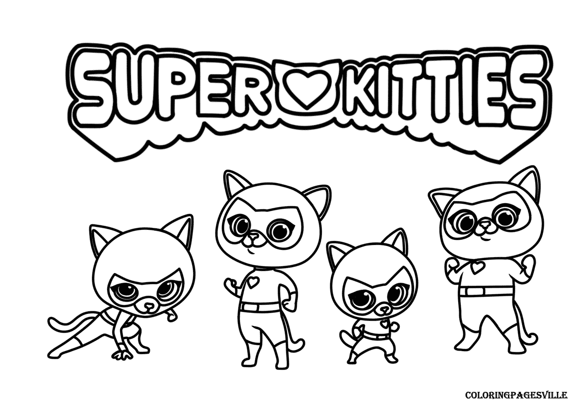 Superkitties coloring pages