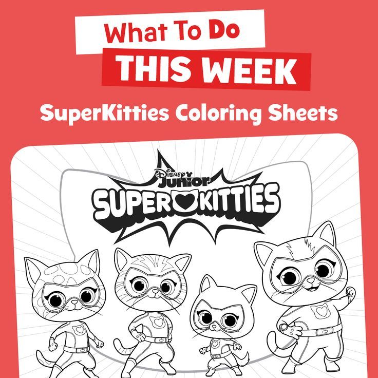 Superkitties coloring sheets kitty coloring disney junior baby party
