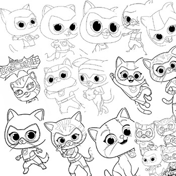 Super kitties coloring pagessuper kitties coloring book printable for kids