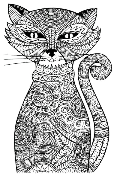 Free cat coloring pages for feline fans