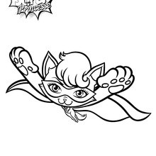 Super cat in flight coloring pages