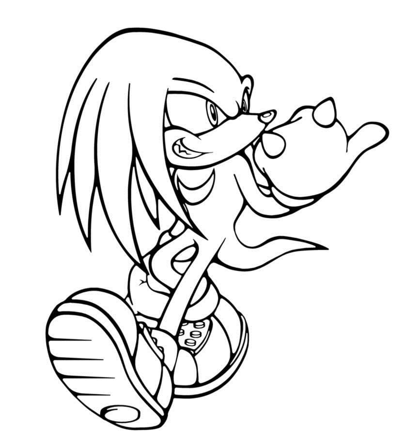 Knuckles the echidna coloring pages