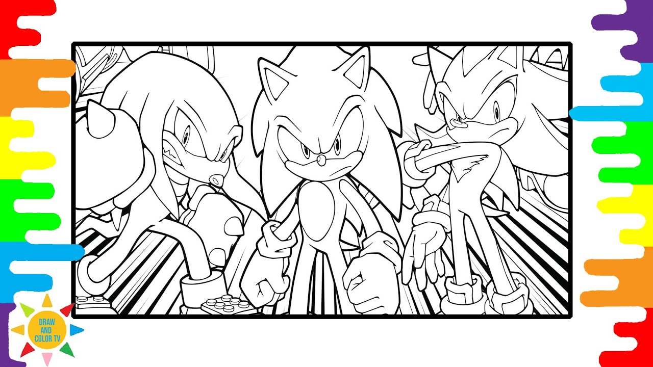 Sonic the hedgehog coloring page shadow the hedgehog knuckles the echidna alan walker