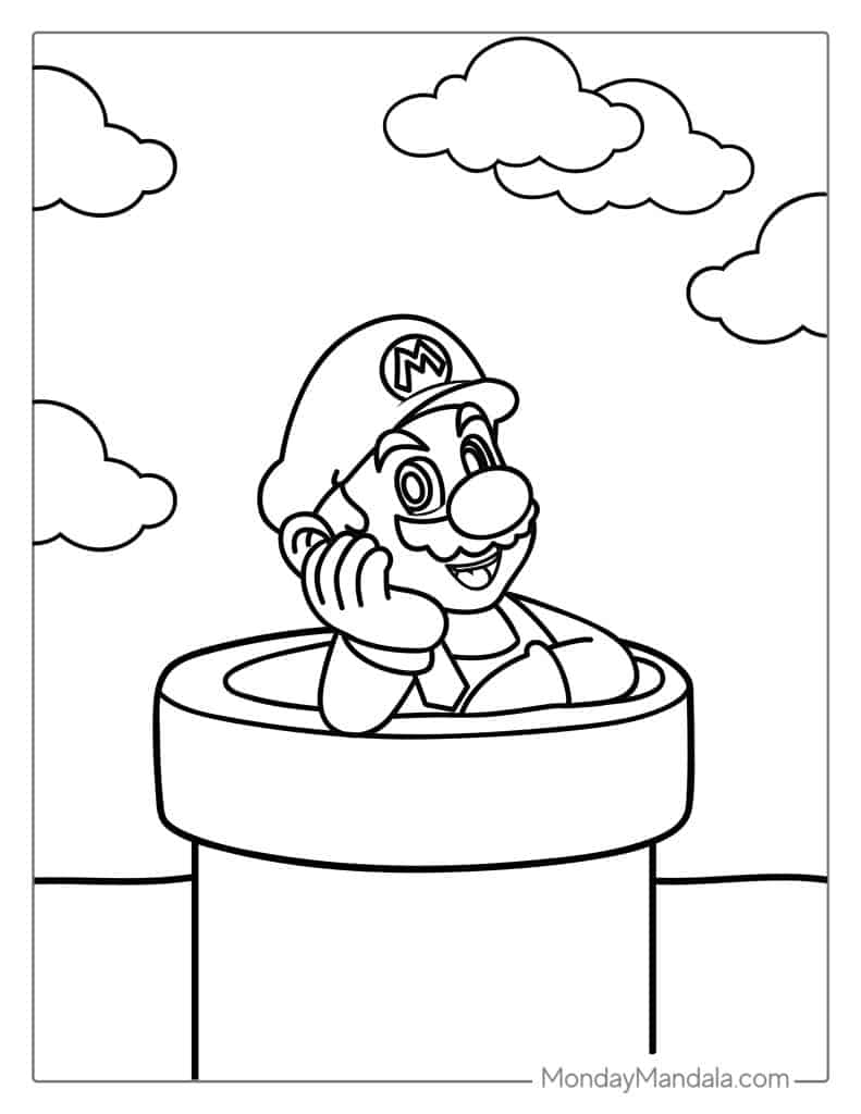 Mario coloring pages free pdf printables