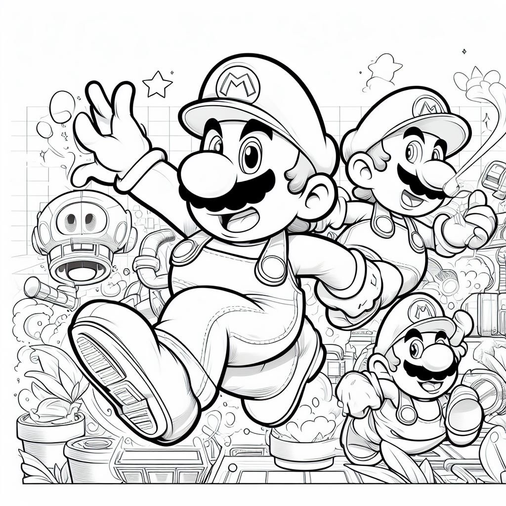 Mario bros coloring pages