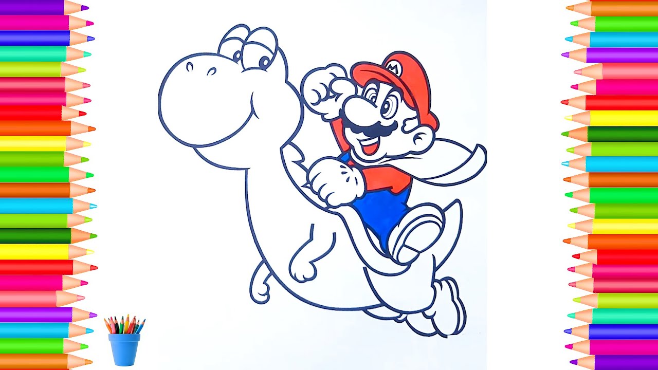 Coloring ario yoshi super ario bros coloring page super ario coloring book