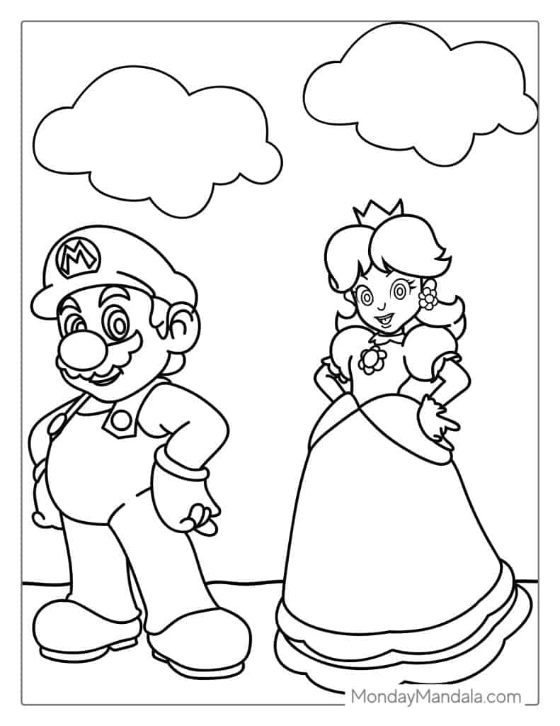 Mario coloring pages free pdf printables