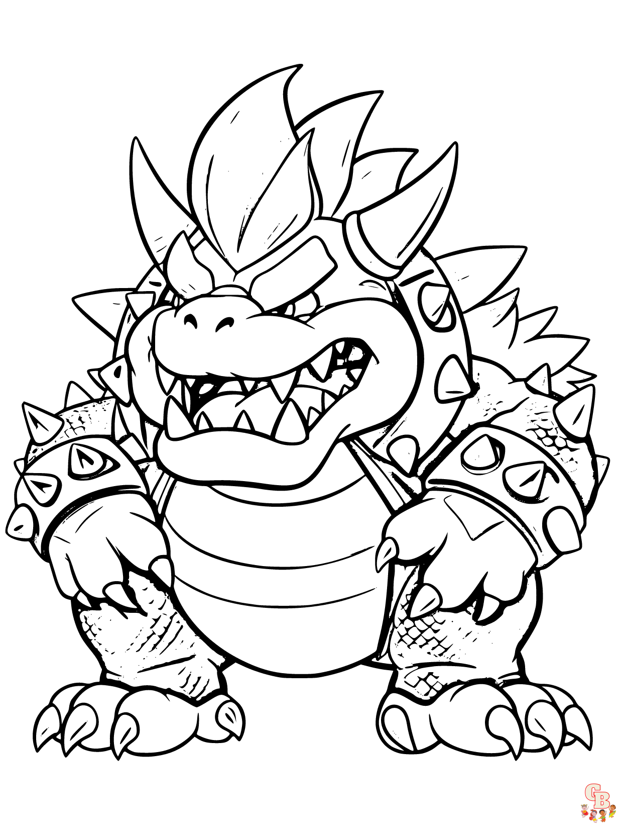 Exciting bowser coloring pages for kids