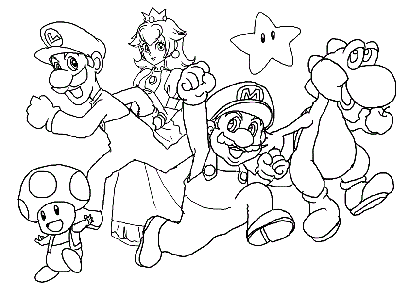 Super mario brothers coloring sheets