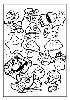 Printable super mario bros coloring pages for kids unleash creativity p