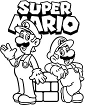 Super mario bros coloring page