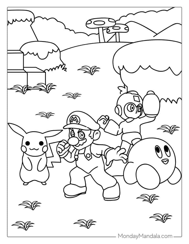 Mario coloring pages free pdf printables