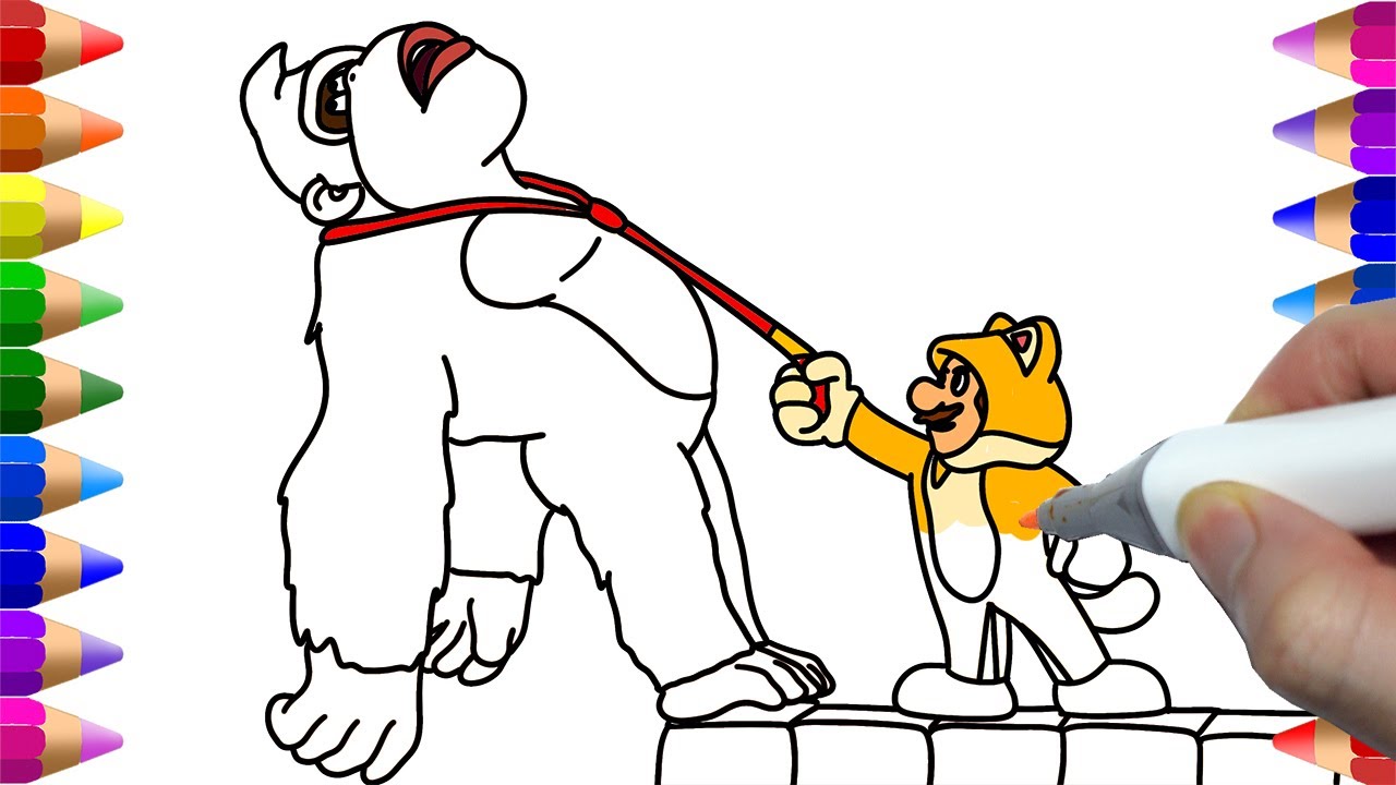 Super mario bros movie mario vs kong coloring pages