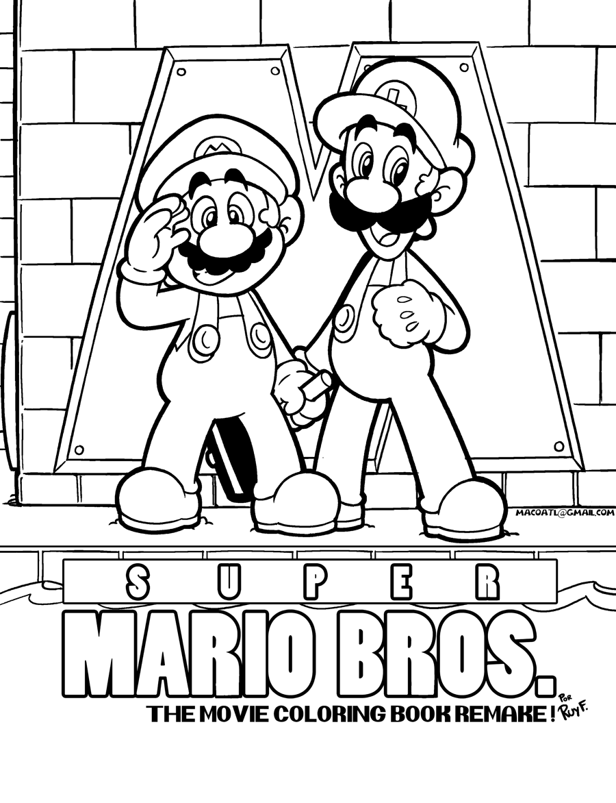 Smb the movie coloring book remake by flintofmother on