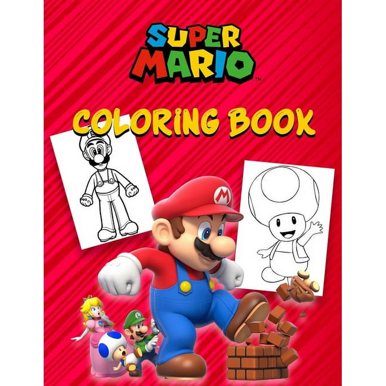 Super mario coloring book illustrations mario brothers coloring books for kids ideal gift for those who love super mario bros pages inches paperback