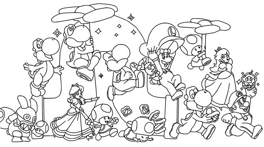 Coloring pages super mario bros wonder