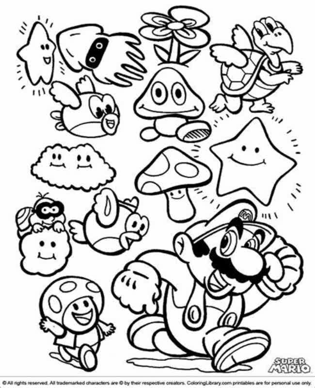 The super mario coloring page free and online coloring printable