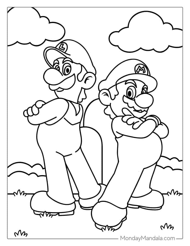 Mario coloring pages free pdf printables