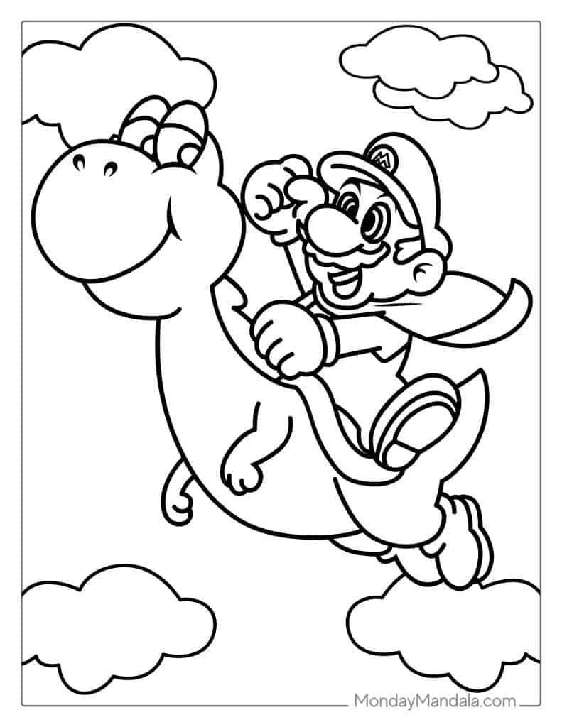 Mario coloring pages free pdf printables