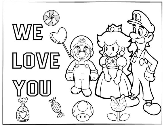 Printable super mario coloring page for birthday personalized with name active