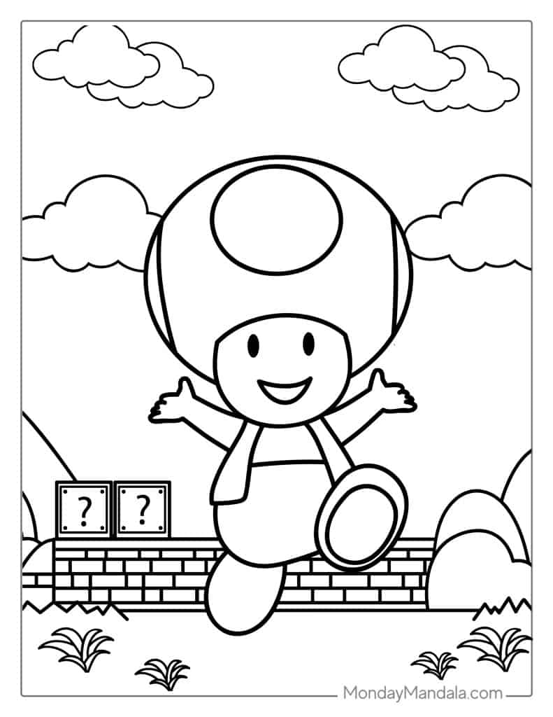 Mario coloring pages free pdf printables