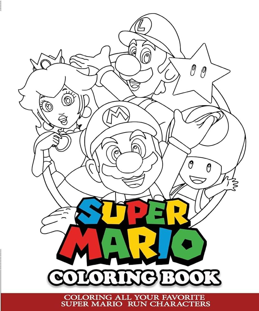 Super mario coloring book coloring all your favorite super mario run characters book coloring books