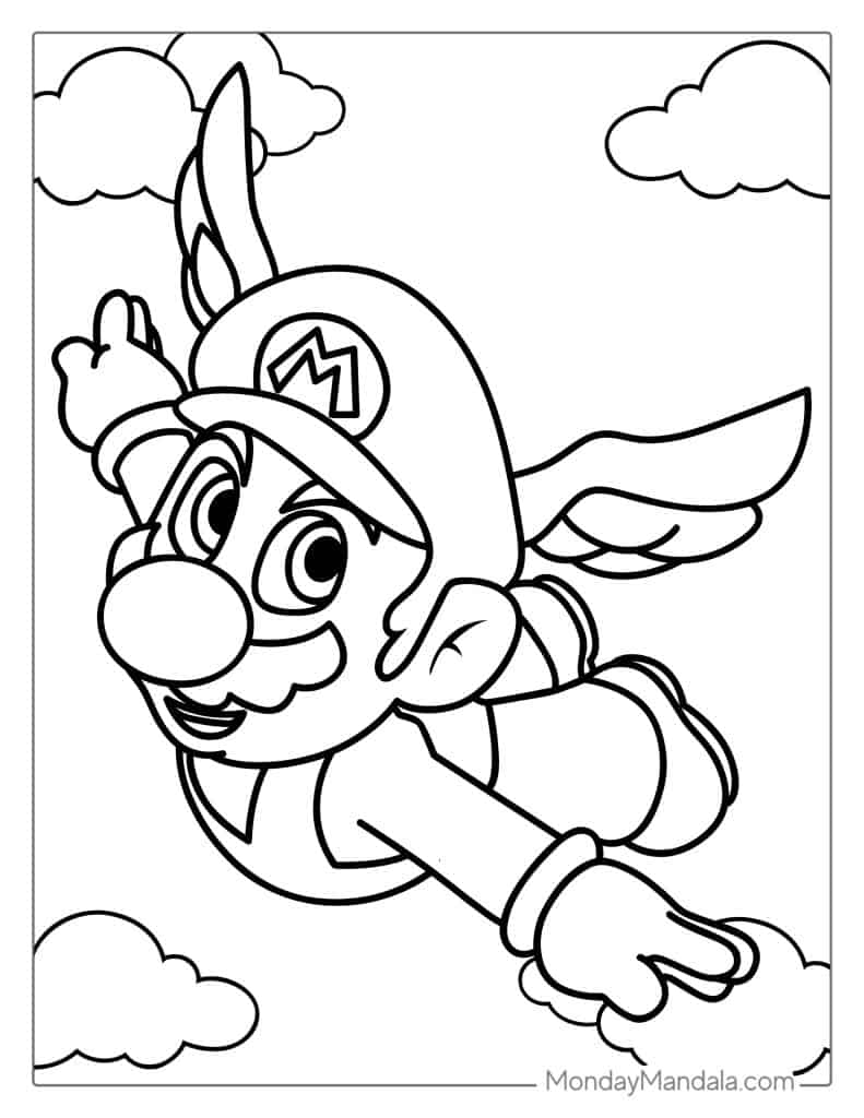 Mario coloring pages free pdf printables