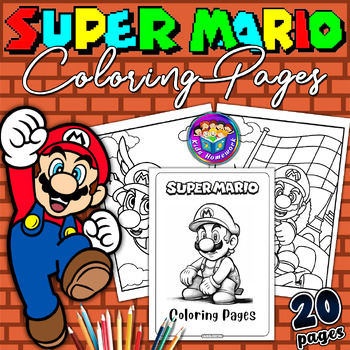 Super mario inspired characters coloring pages