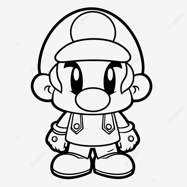 An illustrated nintendo mario coloring page outline sketch drawing vector wing drawing rat drawing ring drawing png and vector with transparent background for free download