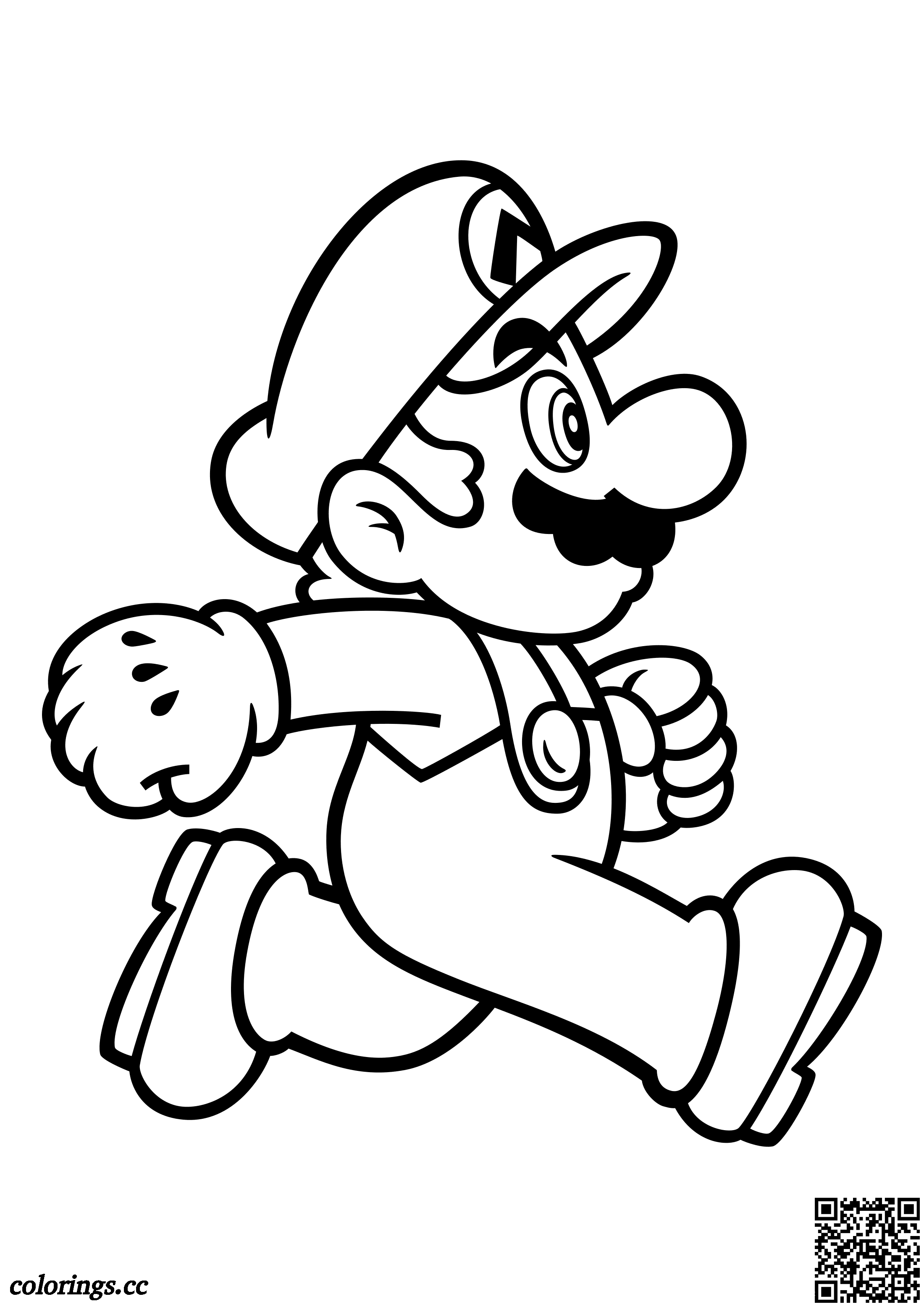 Mario is running coloring pages super mario coloring pages