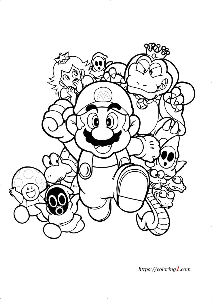 Super mario bros coloring pages