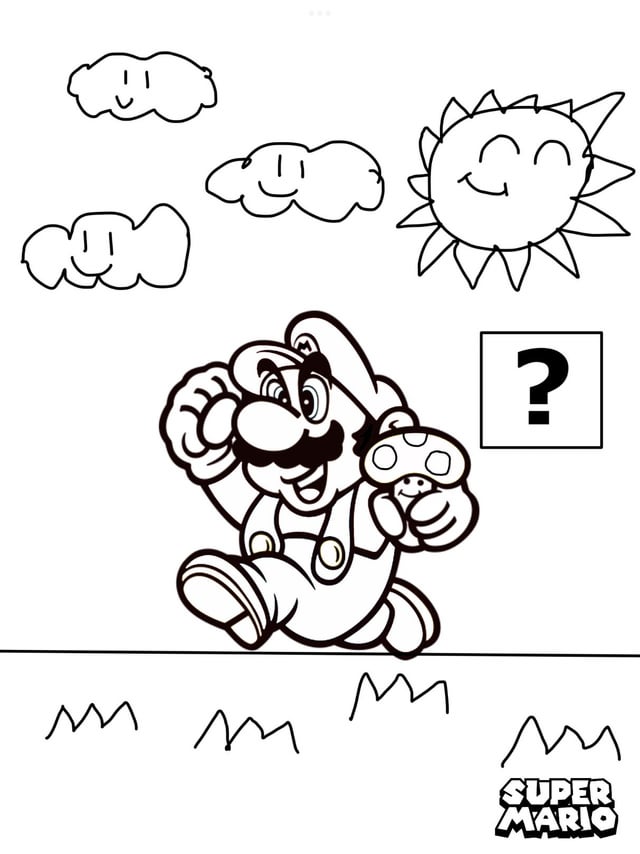 A super mario coloring sheet i made feel free to print it rmario