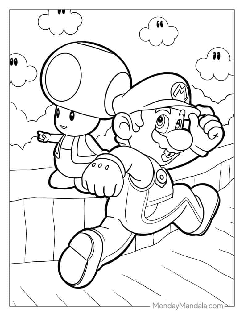 Toad coloring pages free pdf printables