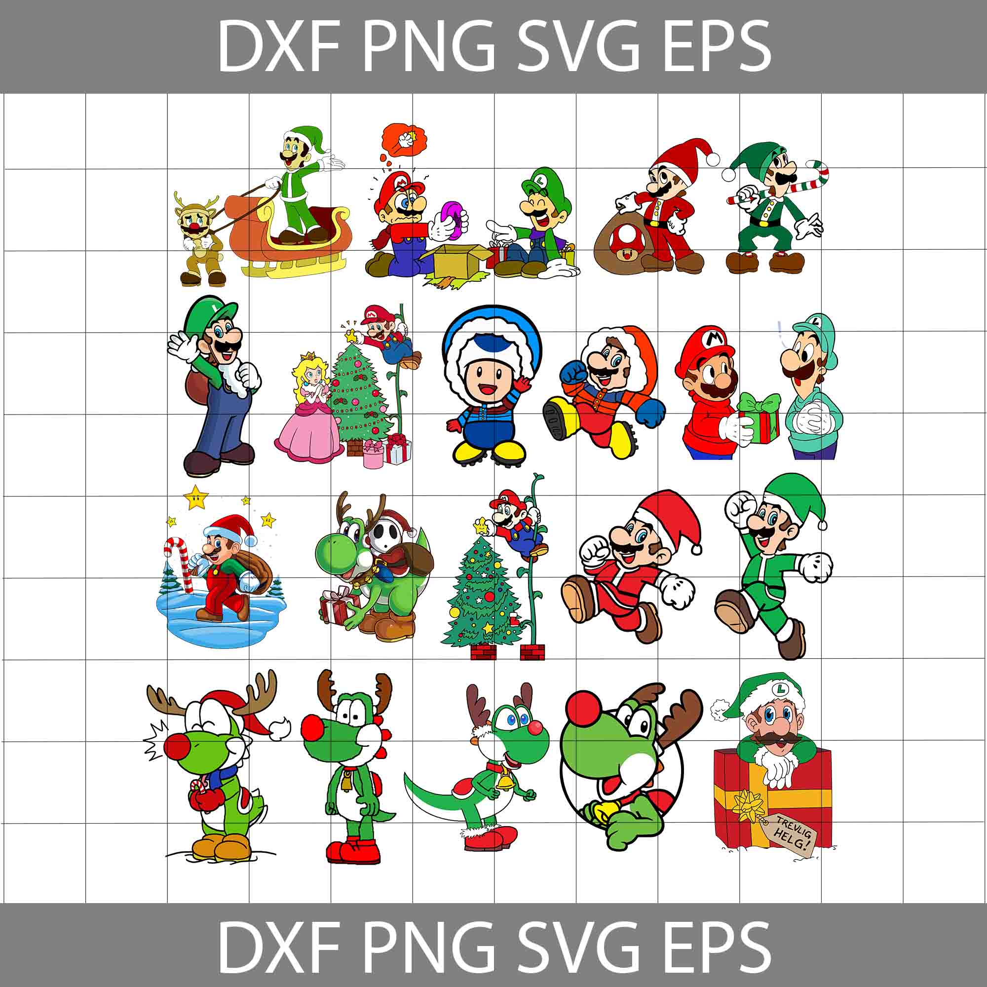 Super mario christmas svg bundle game svg christmas svg gift svg cricut file clipart svg png eps dxf