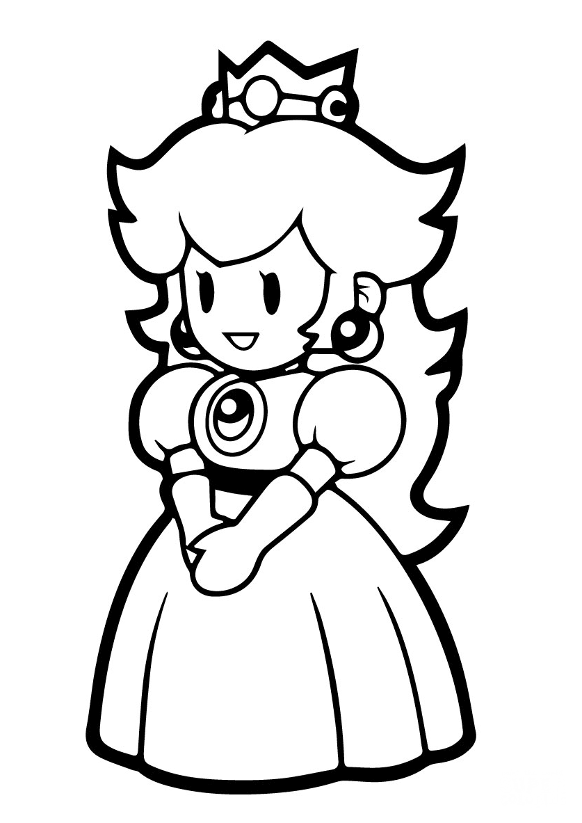 Embroidery pattern princess peach lineart