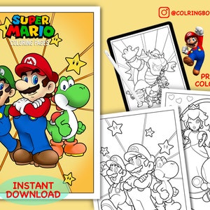 Super mario bros printable coloring book drawings to color for kids digital coloring pages activity book pages