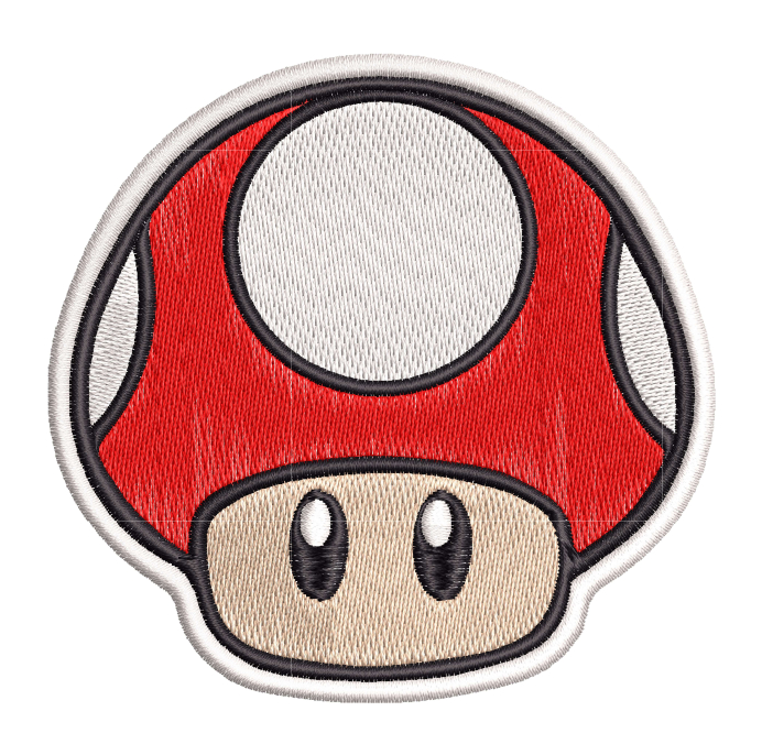 Embroidery pattern mario mushroom