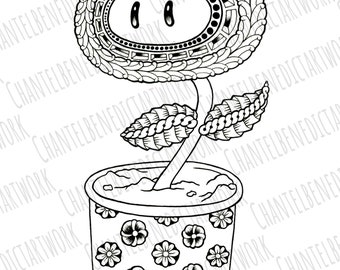 Mario fire flower coloring page download now