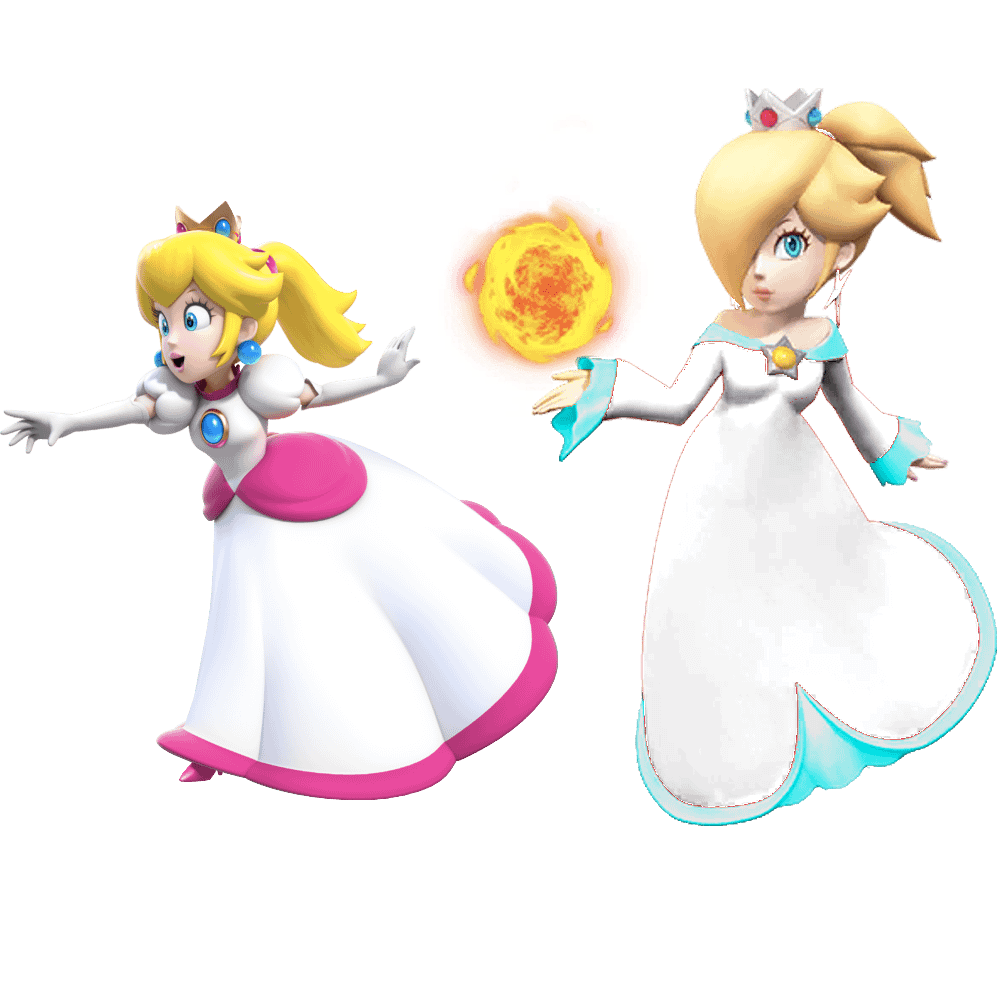 Why dont rosalina and peach follow standard fire flower protocol white and their personal color rmario