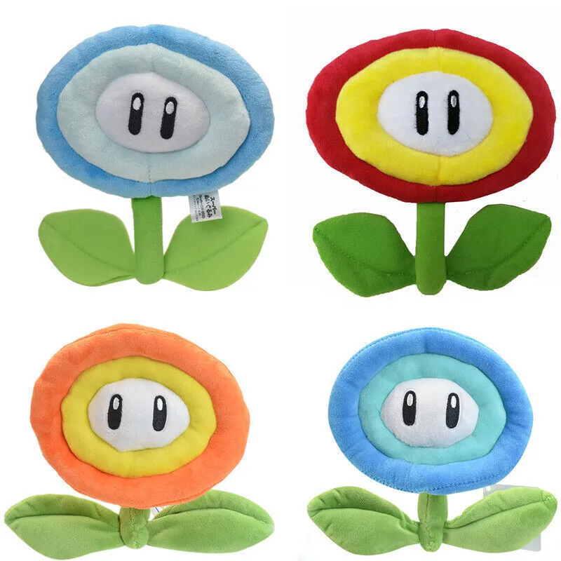 Super mario bros ice fire flower plush toys animal soft stuffed doll xmas gift