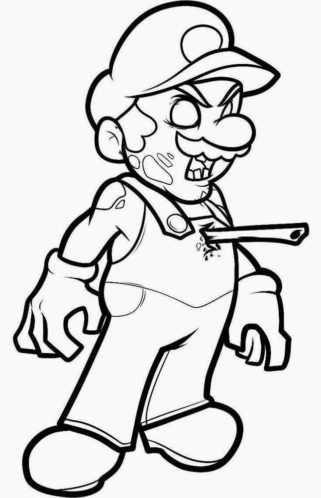 Zombie mario coloring pages coloring book coloring pages
