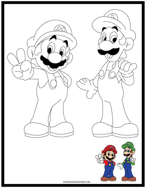 Free printable mario coloring pages homemade heather