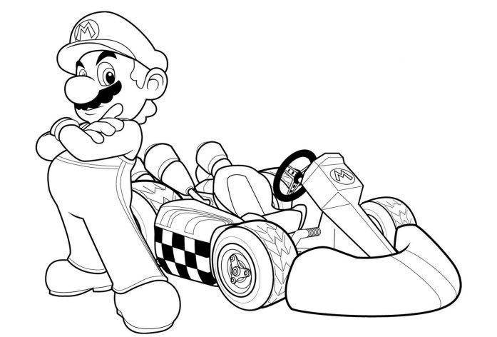 Mario kart coloring pages