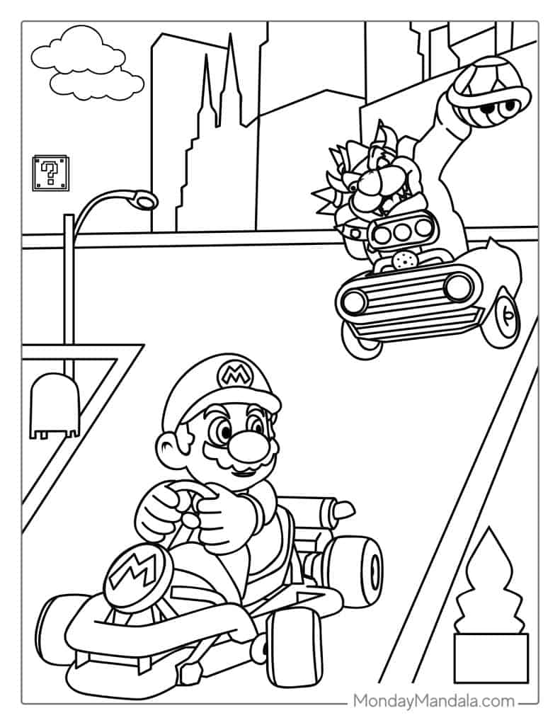 Mario coloring pages free pdf printables